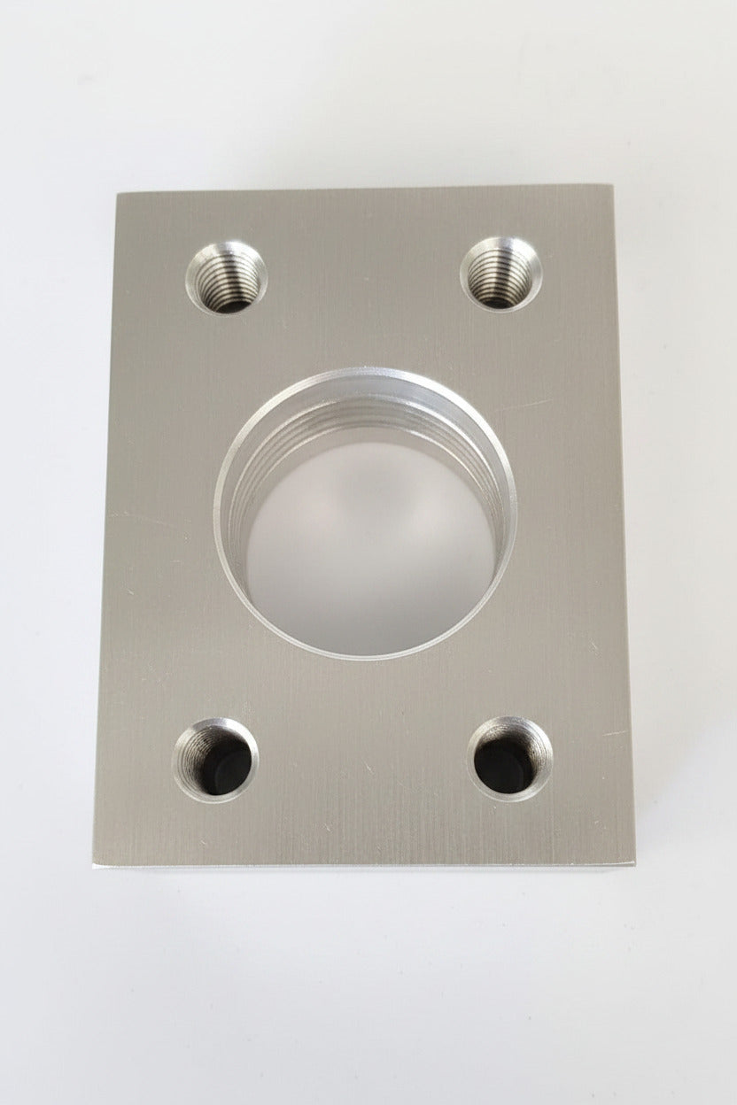 Aluminium Flansch  A 110x80/ 45 x 30 mm SAE 2"mit 4 Bohrungen  M 12