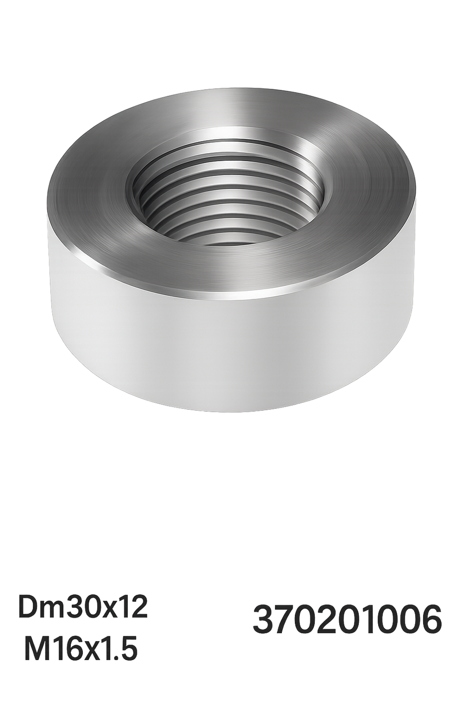 Aluminium Muffe M16 x 1,5mm  Dm30 x 12mm